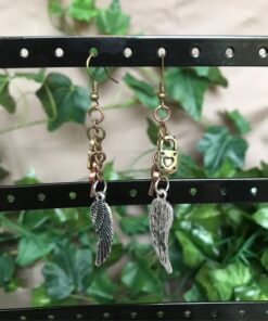 Alternative view of Steampunk Øreringe med Fjer