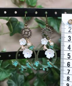 Alternative view of Øreringe med Fugle og Blomster